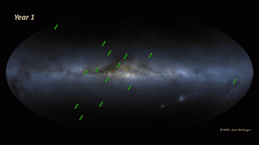Illustration of pulsar array