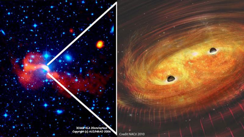 Illustration of super massive black hole binaries