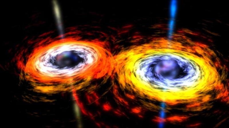 A visualization of two black holes