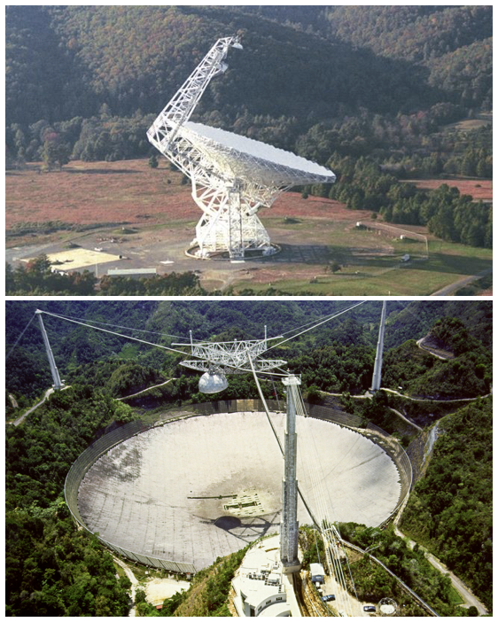 Two photos of observatories