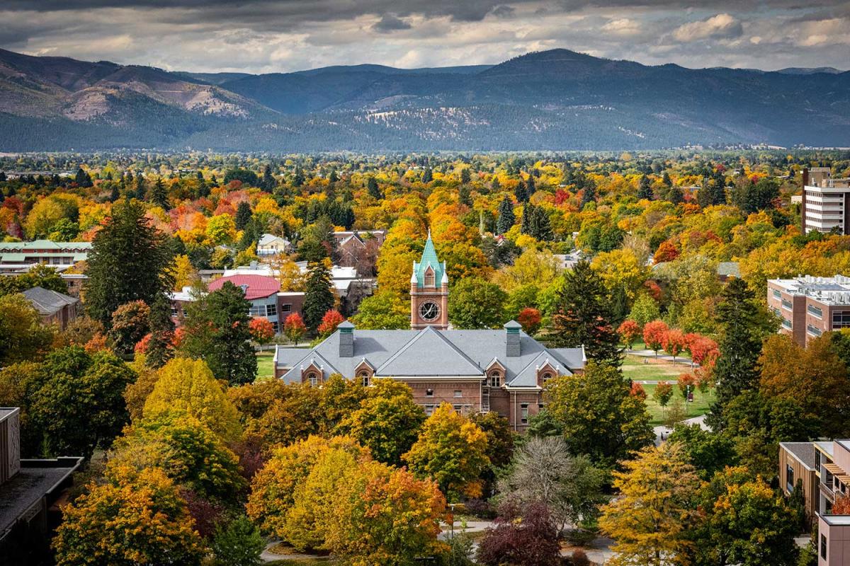 Bird's-Eye-View of the University of Montana Campus.
